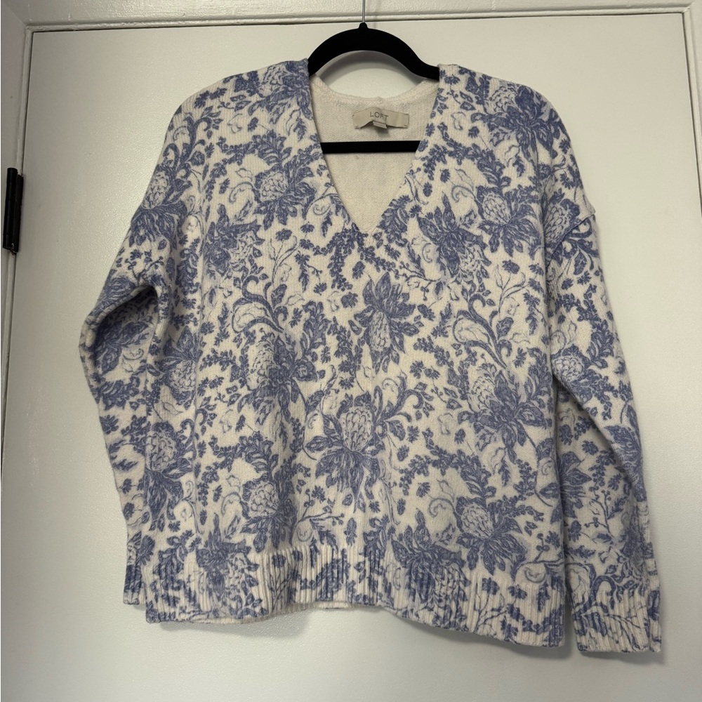 LOFT Blue Floral Sweater